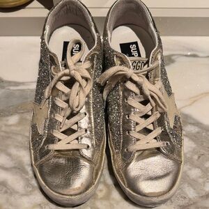 Golden Goose Gold Glitter Sneakers